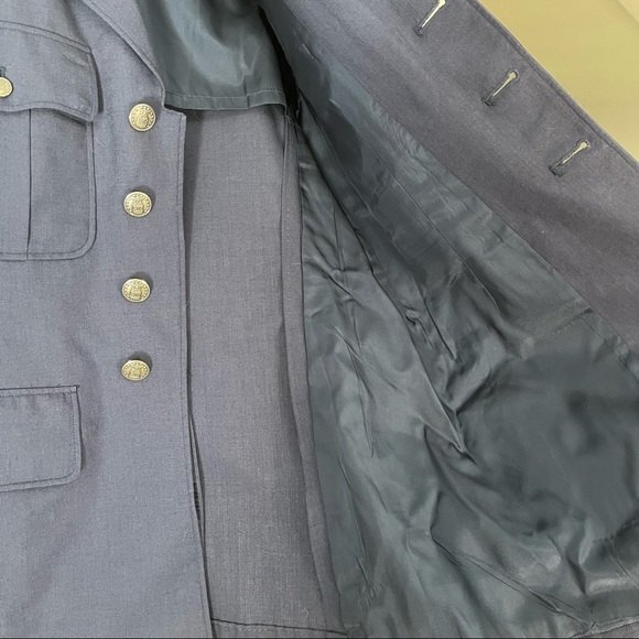 United States Air Force 1972 Blue Officer Uniform Tropical Wool Coat Jacket 39R - Picture 8 of 9